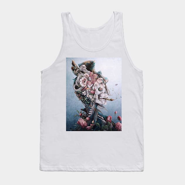 Floral Skull II Tank Top by rizapeker